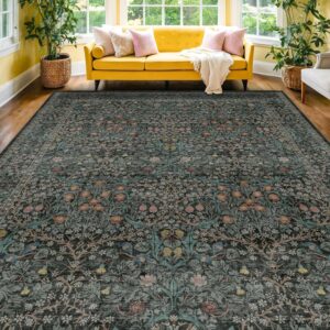 Vintage Dark Green Area Rug